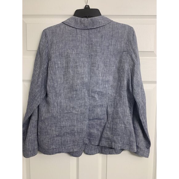 Caslon Kinen Linen Lightweight Cropped Blazer Size P/L - Picture 3 of 8